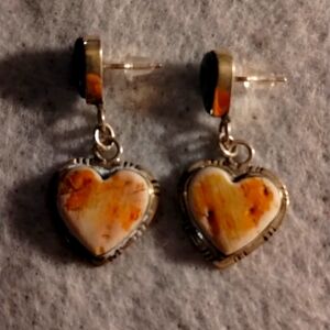 Sterling Silver Turquoise & Spiny Oyster Shell Earrings